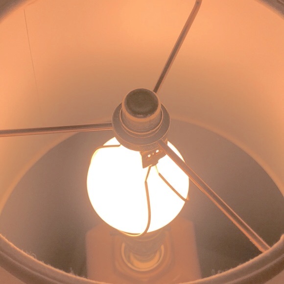 Vintage Milk Glass Lamp with Gold Accents - Picture 5 of 5